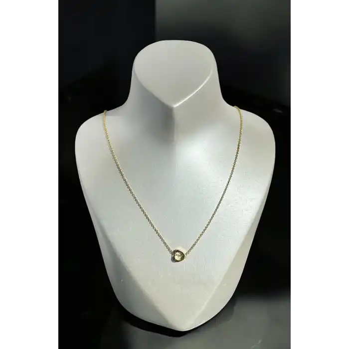 Altın Renk İçi Boş Kalp Figürlü Kolye