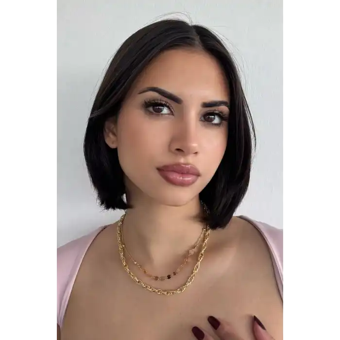 Altın Renk İkili Kolye