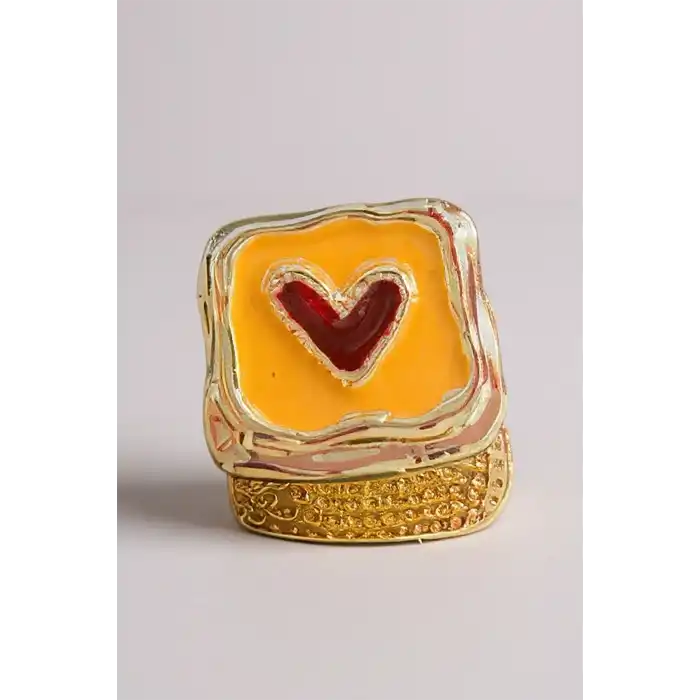 Altın Renk Kalp Figürlü 14K Altın Kaplama TX Ear Cuff (Tek)