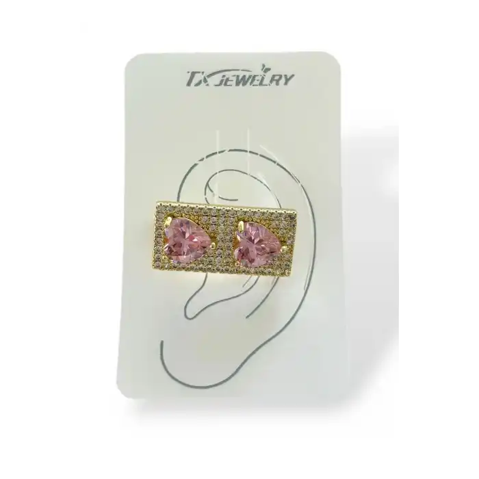 Altın Renk Kalp Figürlü 14K Altın Kaplama TX Kulak Aksesuarı (Tek)