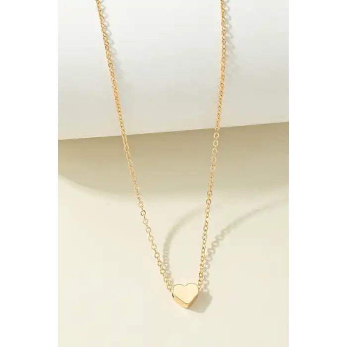 Altın Renk Kalp Figürlü Kolye