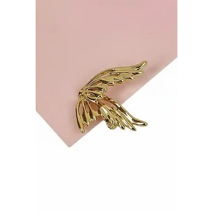 Altın Renk Kelebek Figürlü 14K Altın Kaplama TX Ear Cuff (Tek)