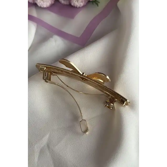 Altın Renk Kelebek Figürlü Metal Otomat Toka