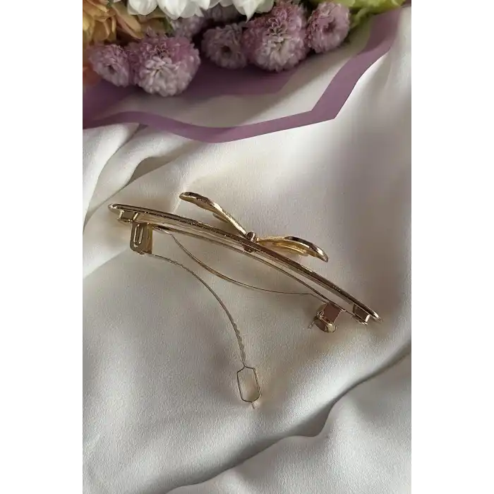 Altın Renk Kelebek Figürlü Metal Otomat Toka