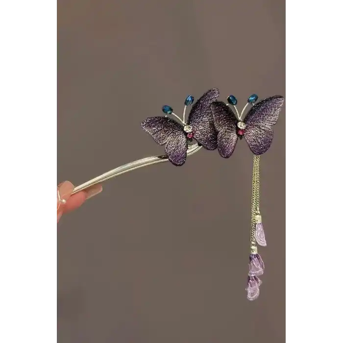 Altın Renk Kelebek Figürlü Topuz Toka