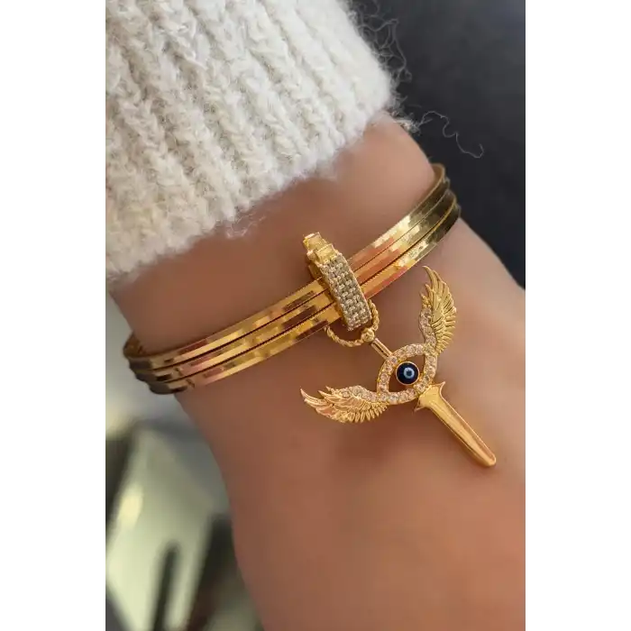 Altın Renk Melek Figürlü Ajda Charm