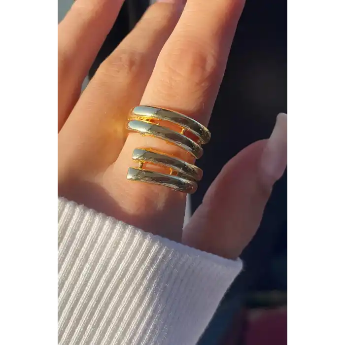 Altın Renk Metal Ayarlanabilir Yüzük