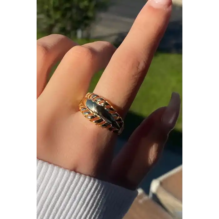 Altın Renk Metal Ayarlanabilir Yüzük