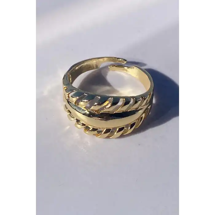 Altın Renk Metal Ayarlanabilir Yüzük