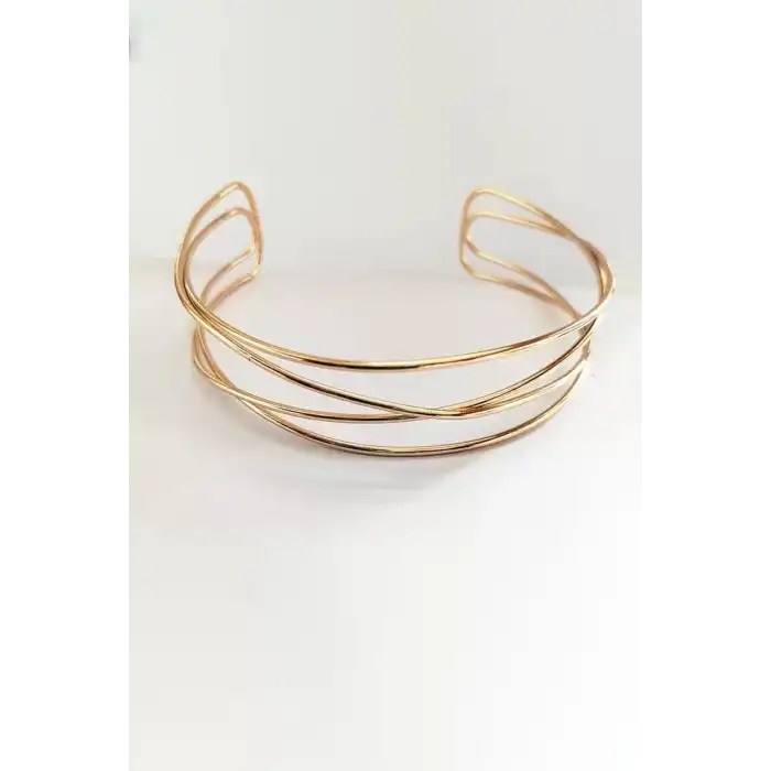 Altın Renk Metal Choker Kolye