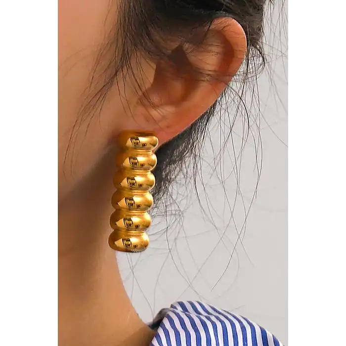 Altın Renk Metal Küpe (Çift)