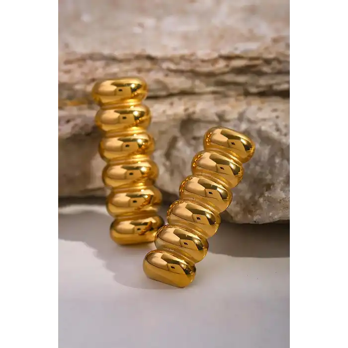 Altın Renk Metal Küpe (Çift)