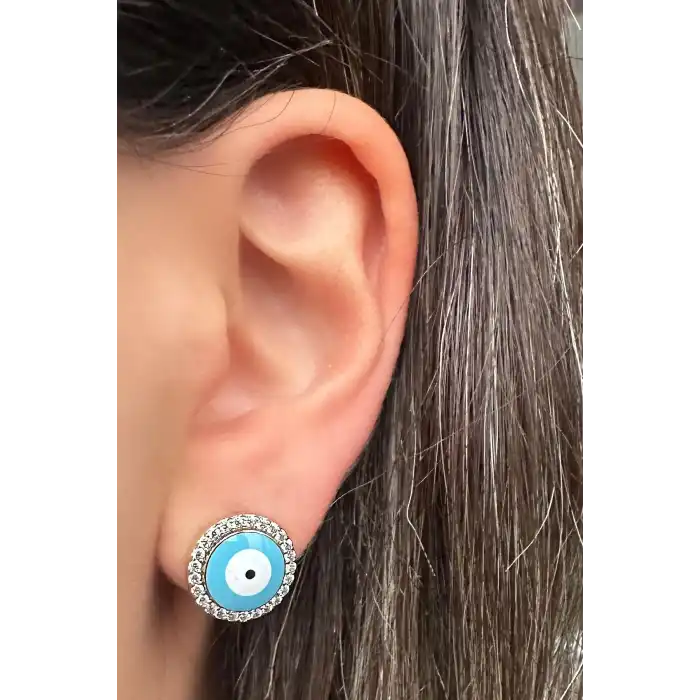 Altın Renk Nazar Boncuk Figürlü Çelik Xuping Küpe (Çift)