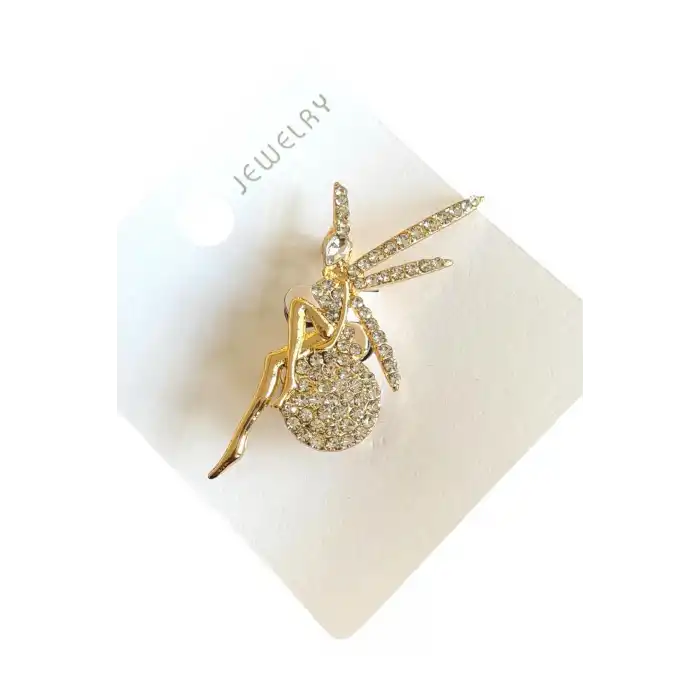 Altın Renk Peri Figürlü Broş