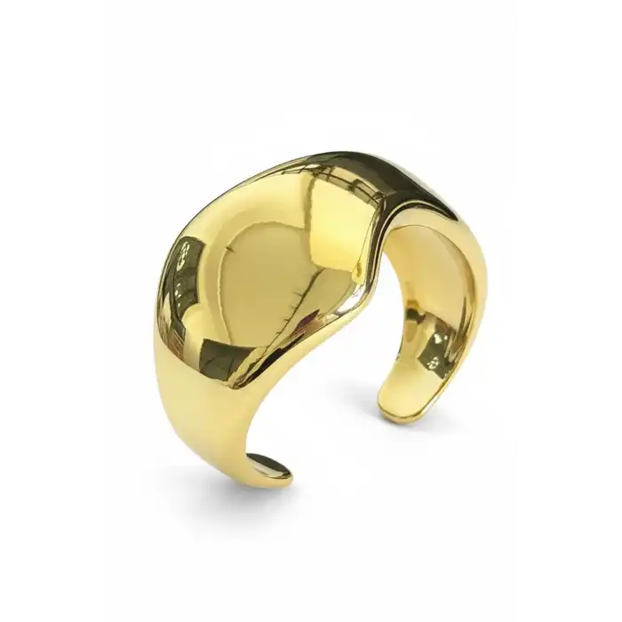 Altın Renk Plaka Kelepçe Bileklik