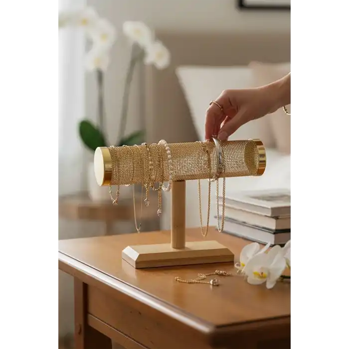 Altın Renk Saat/Bileklik Takı Standı