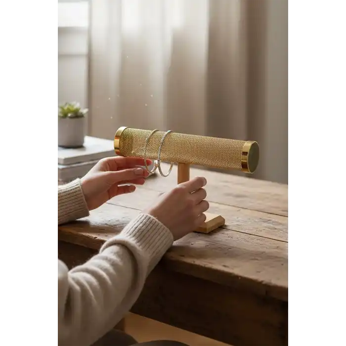 Altın Renk Saat/Bileklik Takı Standı