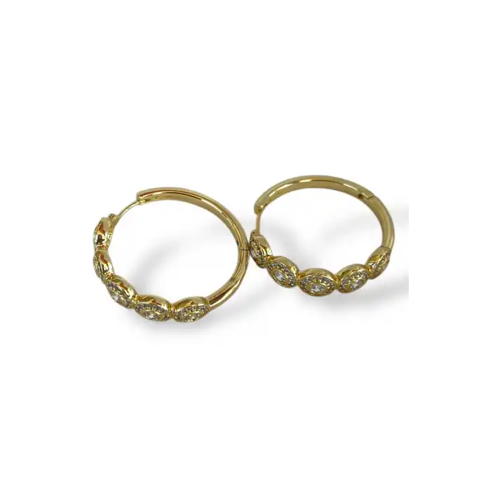 Altın Renk Taş Detaylı Çelik Xuping Küpe (Çift)