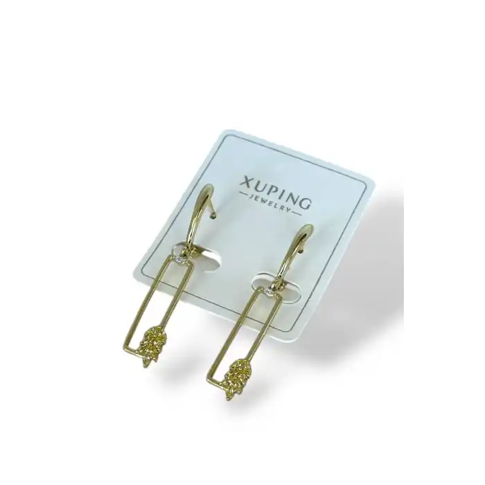 Altın Renk Taş Detaylı Çelik Xuping Küpe (Çift)