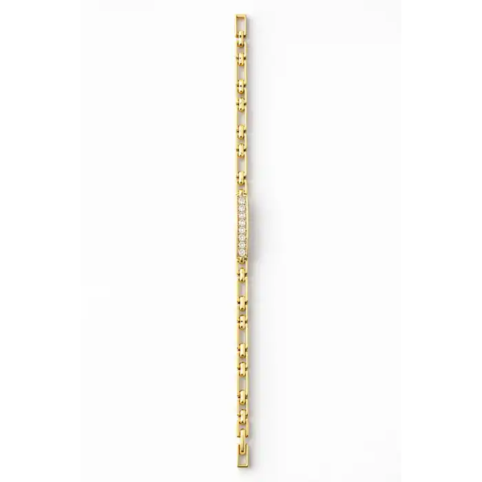 Altın Renk Taş Detaylı Çelik Xupıng VİP Bileklik