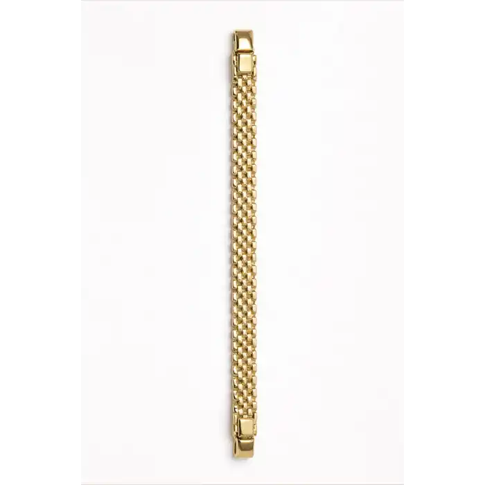 Altın Renk Taş Detaylı Çelik Xupıng VİP Bileklik