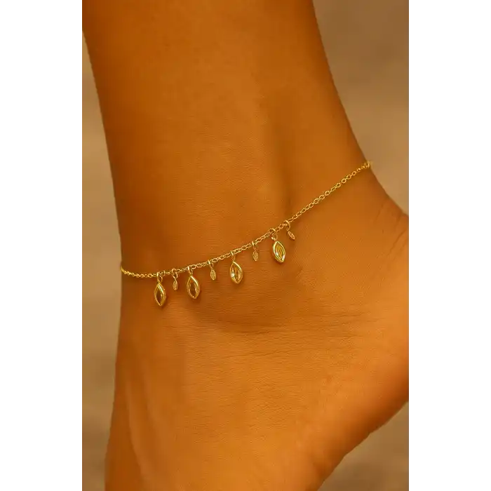 Altın Renk Taş Detaylı Halhal