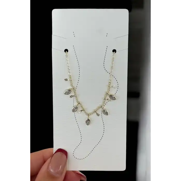 Altın Renk Taş Detaylı Halhal