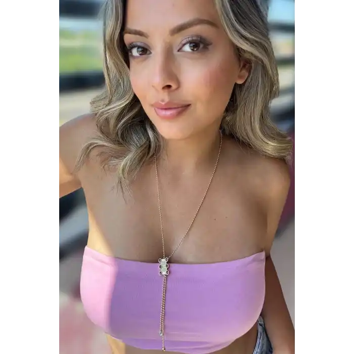 Altın Renk Taş Detaylı Kolye