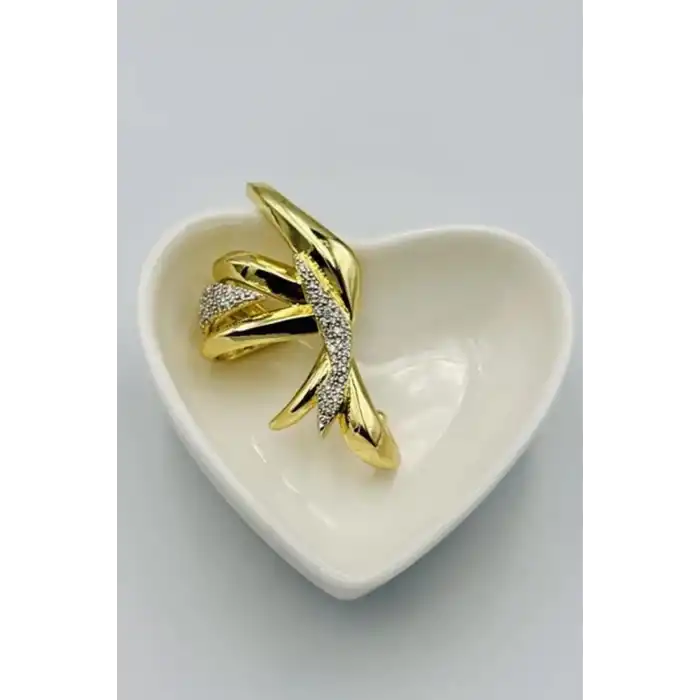 Altın Renk Taş Detaylı Kulak Aksesuarı