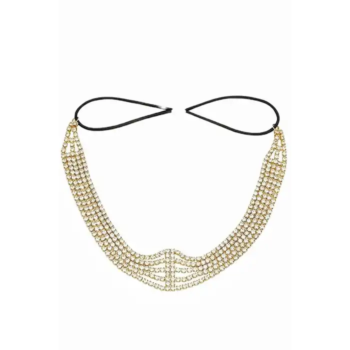 Altın Renk Taş Detaylı Saç Aksesuarı/ Kına Aksesuarı