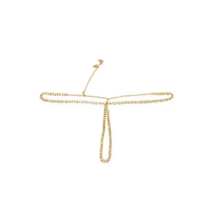 Altın Renk Taş Detaylı Tanga