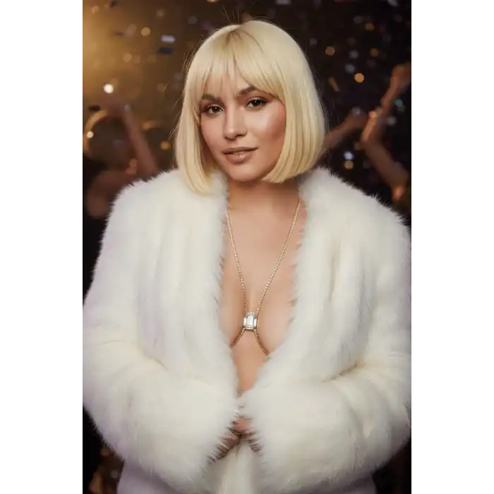 Altın Renk Taş Detaylı Tasarım Vücut Aksesuar