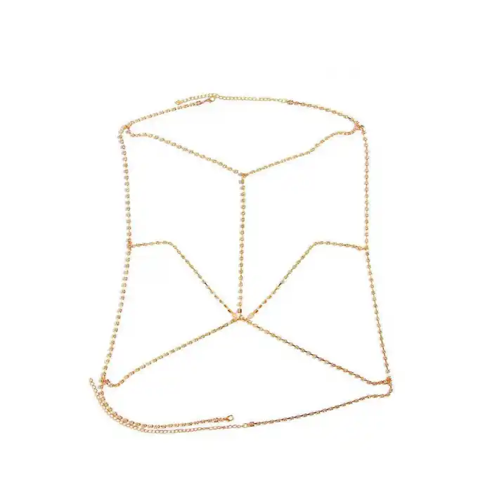 Altın Renk Taş Detaylı Tasarım Vücut Aksesuar