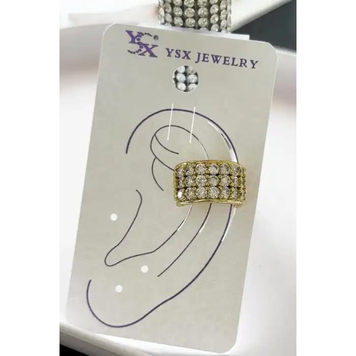 Altın Renk Taş Detaylı YSX Ear Cuff (Tek)