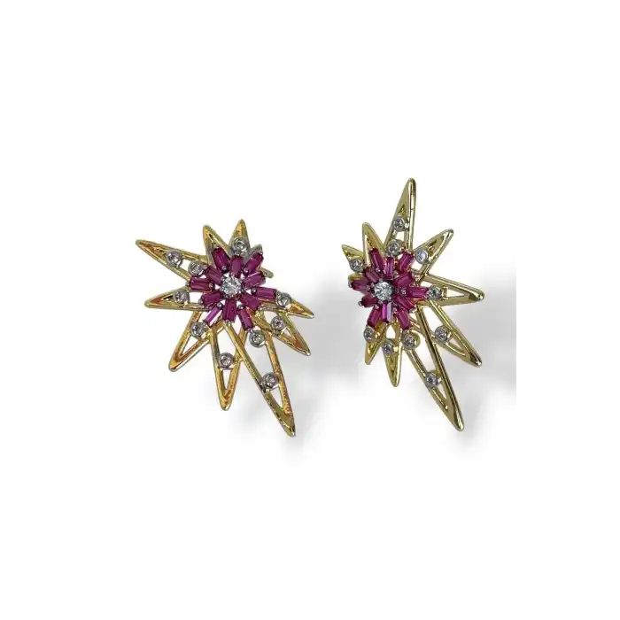 Altın Renk Taş Detaylı YSX Küpe