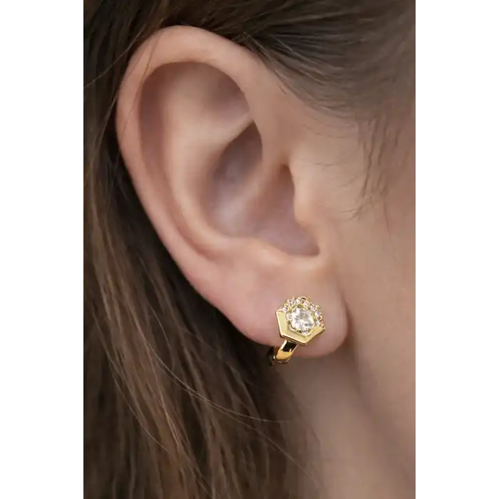 Altın Renk Taş Figürlü Çelik Xuping Küpe (Çift)