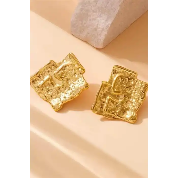 Altın Renk Çelik Küpe (Çift)