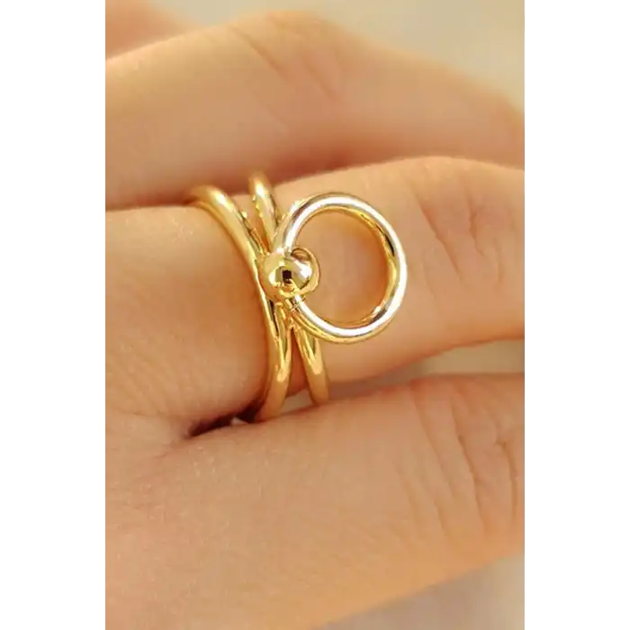 Altın Renk Tasarım Yüzük