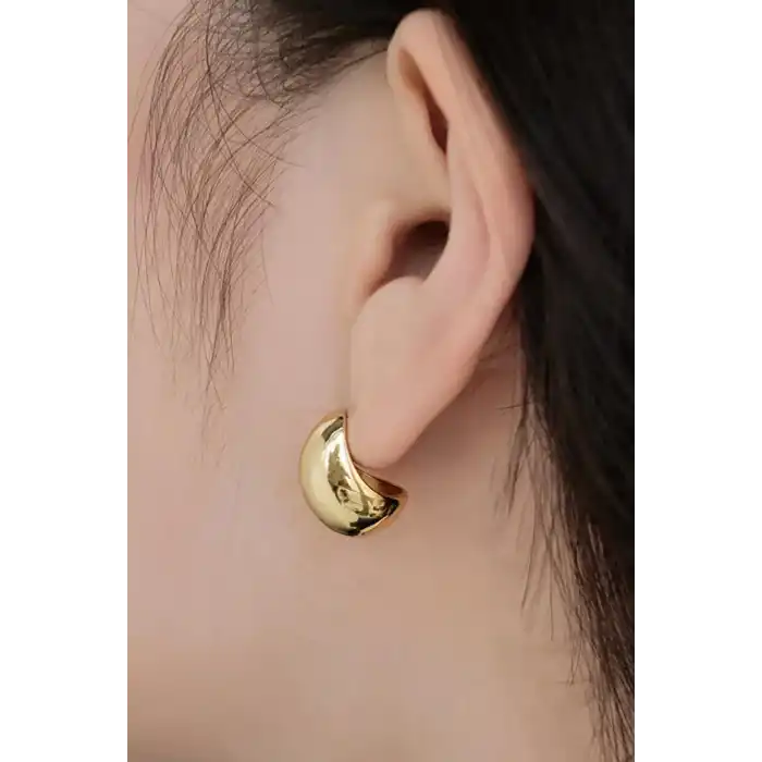 Altın Renk Top Metal Küpe (Çift)