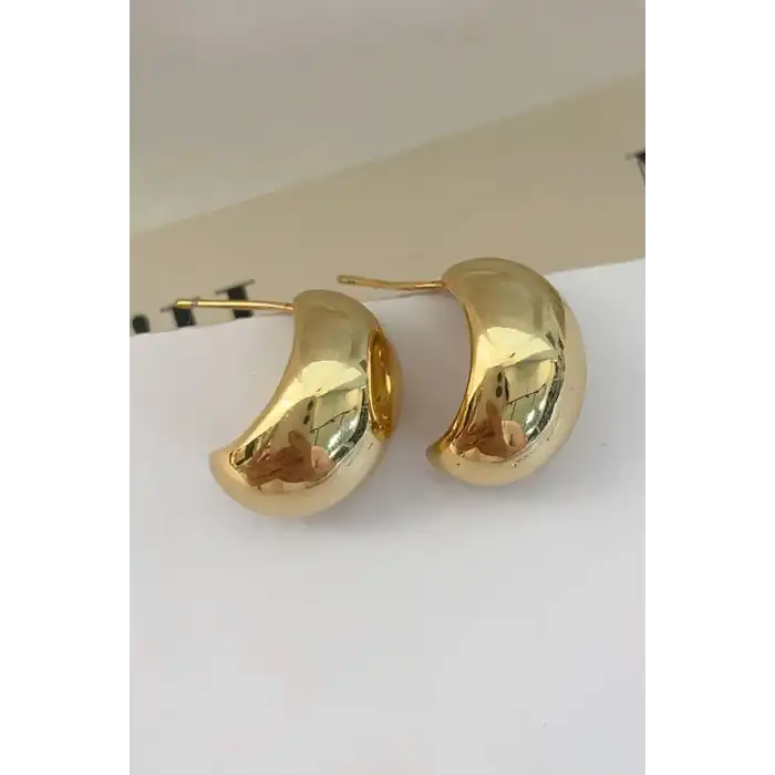 Altın Renk Top Metal Küpe (Çift)