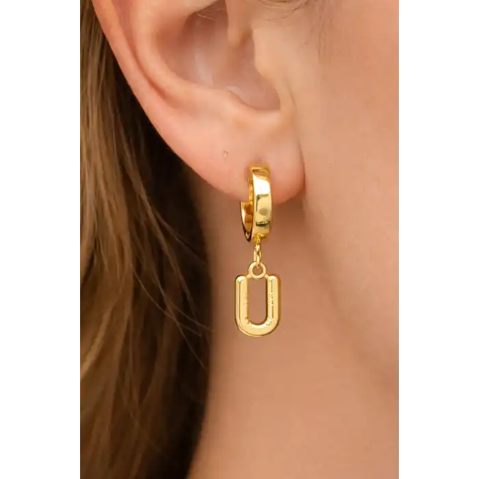 Altın Renk U Harf Çelik Küpe (Çift)