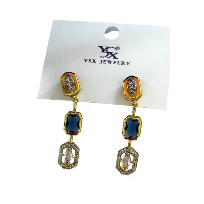 Altın Renk Vip Taş Detaylı YSX Küpe (Çift)