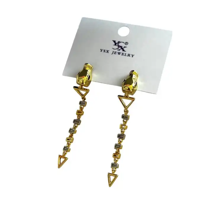 Altın Renk Vip Taş Detaylı YSX Küpe (Çift)