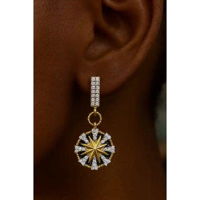 Altın Renk Yıldız Figürlü YSX Küpe (Çift)