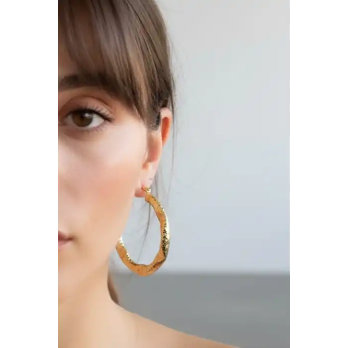 Altın Renk YSX Halka Küpe (Çift)