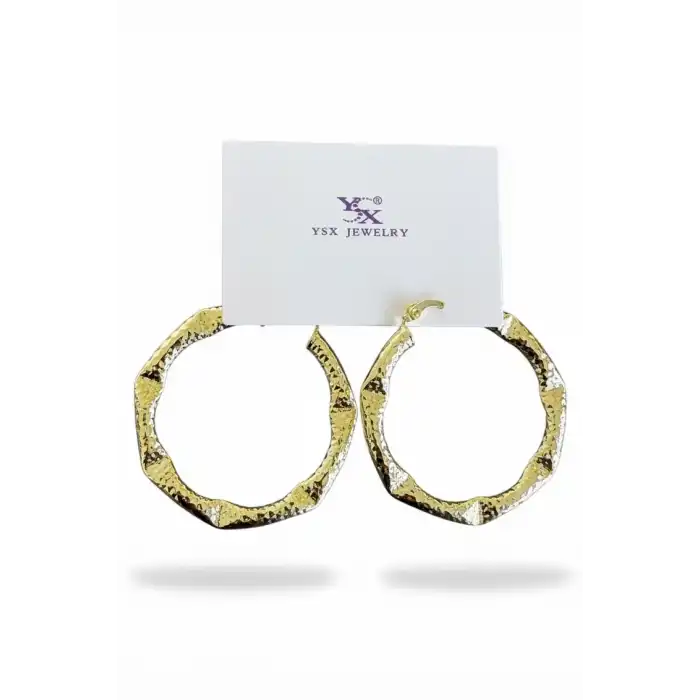 Altın Renk YSX Halka Küpe (Çift)