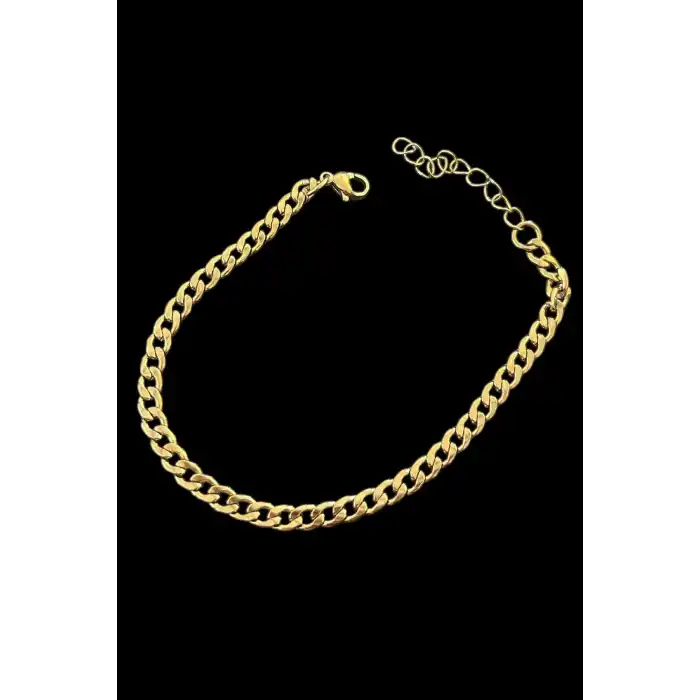 Altın Renk Zincir Çelik Bileklik (Unisex)