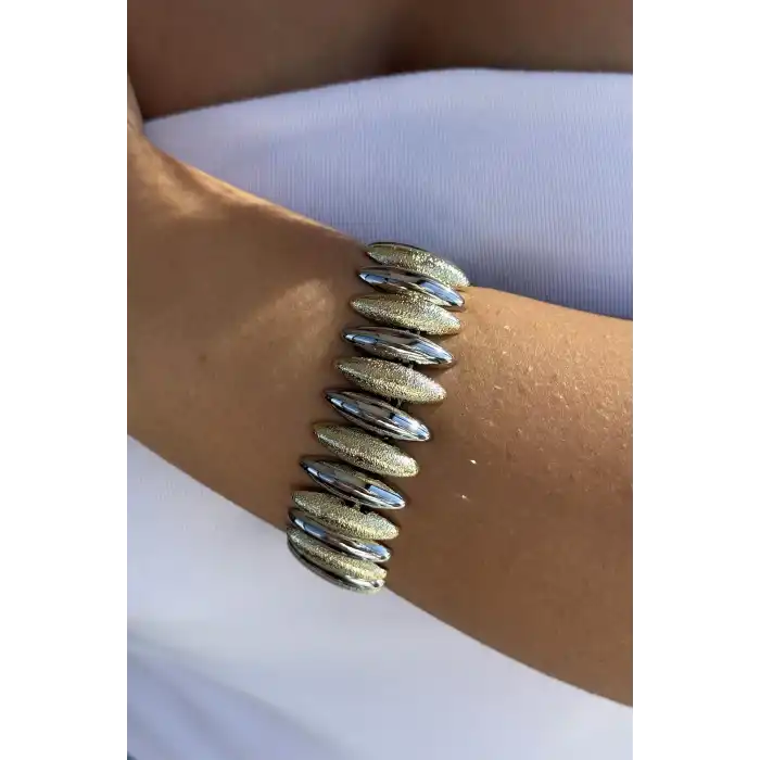 Altın Ve Gümüş Renk Tasarım YSX Bileklik