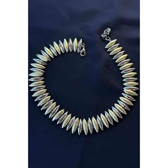 Altın Ve Gümüş Renk Tasarım YSX Kolye