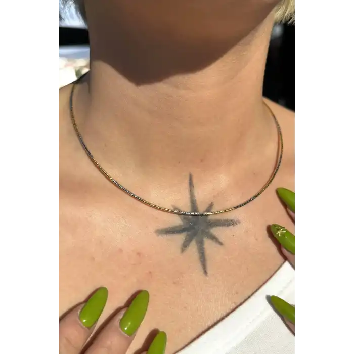 Altın Ve Gümüş Renk YSX Kolye